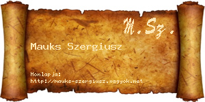 Mauks Szergiusz névjegykártya